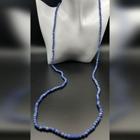 Blue dyed ancient coral necklace. N115 - Picture 1 of 3